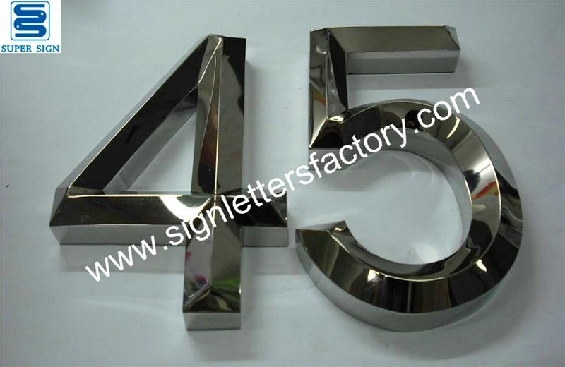 3D polished stainless steel lettering 
